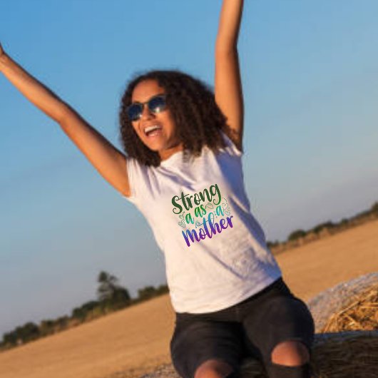 Strong wie Mother Black Modern Script T - Shirt