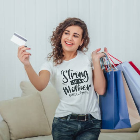 Strong wie Mother Black Modern Script T - Shirt