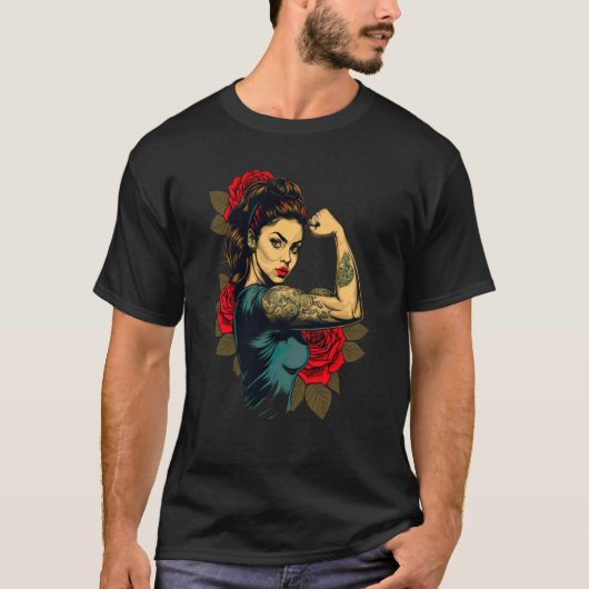 Strong Wife Mother Roses Never Give Up  2 T-Shirt (Vorderseite)