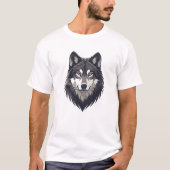 Strong Wolf Head Illustration T-Shirt (Vorderseite)