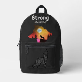 Strong Wolf Spirits Bedruckter Rucksack