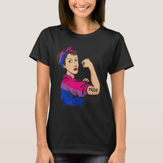 Strong woman BIsexual Pride LGBT Mom T-Shirt (Vorderseite)