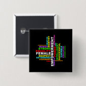 Strong Woman Word Cloud Button (Vorne & Hinten)