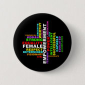 Strong Woman Word Cloud Button (Vorderseite)