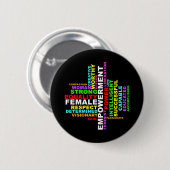 Strong Woman Word Cloud Button (Vorne & Hinten)