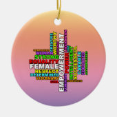 Strong Woman Word Cloud Keramik Ornament (Vorne)