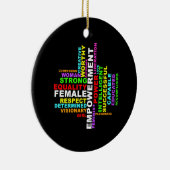 Strong Woman Word Cloud Keramik Ornament (Rechts)
