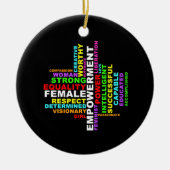 Strong Woman Word Cloud Keramik Ornament (Vorne)