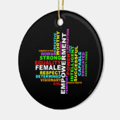 Strong Woman Word Cloud Keramik Ornament (Links)