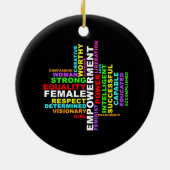 Strong Woman Word Cloud Keramik Ornament (Hinten)