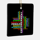 Strong Woman Word Cloud Keramikornament (Rechts)
