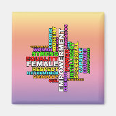 Strong Woman Word Cloud Magnet (Vorne)