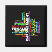 Strong Woman Word Cloud Magnet (Vorne)