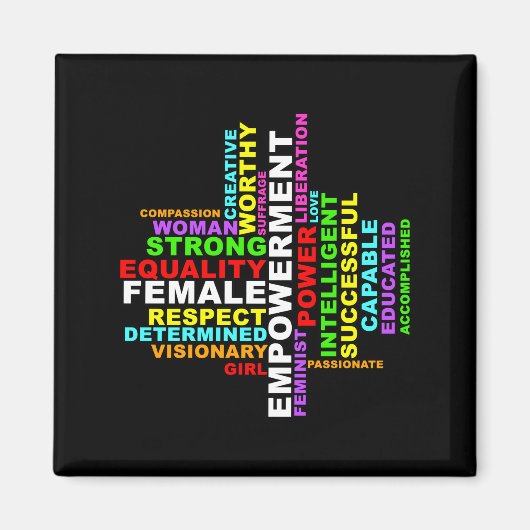 Strong Woman Word Cloud Magnet (Vorne)