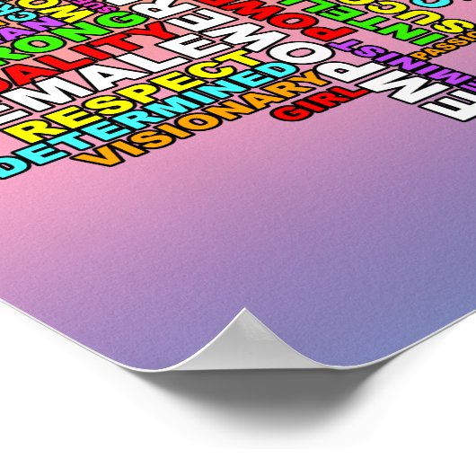 Strong Woman Word Cloud Poster (Ecke)