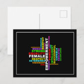 Strong Woman Word Cloud Postkarte (Vorne/Hinten)