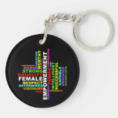 Strong Woman Word Cloud Schlüsselanhänger (Rückseite)