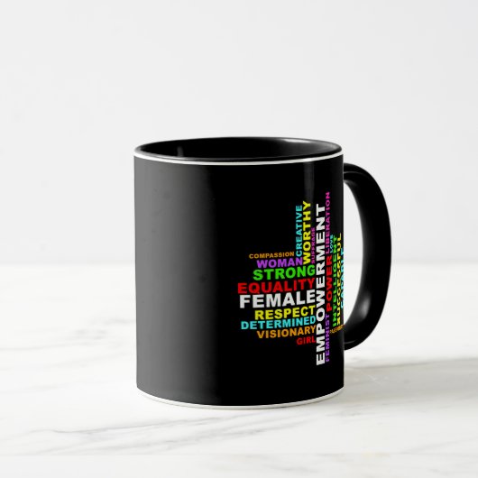 Strong Woman Word Cloud Tasse (VorderseiteRechts)
