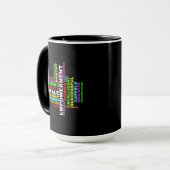 Strong Woman Word Cloud Tasse (Vorderseite Links)