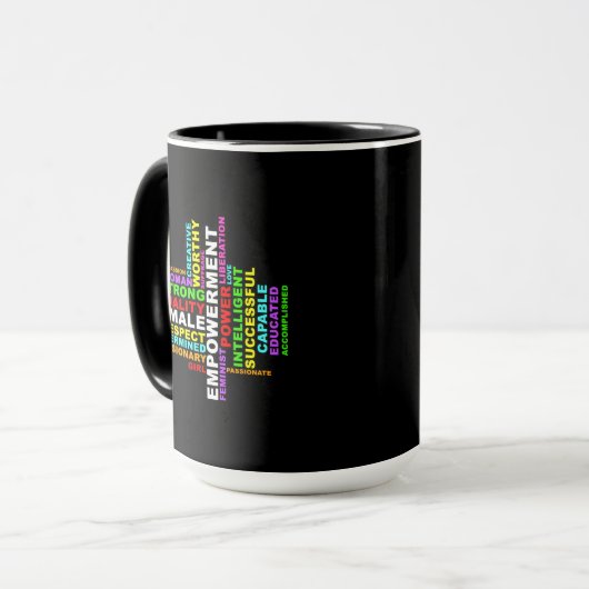 Strong Woman Word Cloud Tasse (Vorderseite Links)
