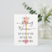 Strong Women Inspirational Watercolor Arrow Quote Postkarte (Stehend Vorderseite)