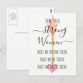 Strong Women Inspirational Watercolor Arrow Quote Postkarte (Vorne/Hinten)