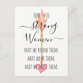 Strong Women Inspirational Watercolor Arrow Quote Postkarte