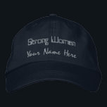 Strong Women Personalisiert Navy-Hat Stilvolle Wom Bestickte Baseballkappe<br><div class="desc">Mit dieser Alternative Apparel Basic Adjustable Cap in klassischer Navy-Farbe feiern Sie Stärke und Individualität. Mit "Starke Frauen" mit Ihrem persönlichen "Ihr Name Hier" bestickter Text,  ist diese Kappe eine stilvolle Hommage an Ermächtigung. Bestellen Sie noch heute Ihre Bestellung und tragen Sie Ihr Vertrauen stolz!</div>