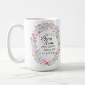 Strong Women Quote Watercolor Cotton Candy Floral  Kaffeetasse (Links)