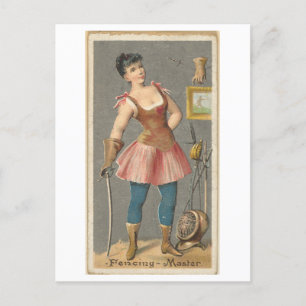 Strong Women Serie #12: Fechtmeisterin Vintage Postkarte