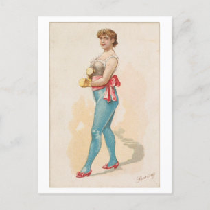 Strong Women Serie #25: Boxer Vintage Postkarte