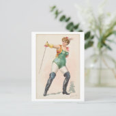 Strong Women Series #24: Fencer Vintag Postkarte (Stehend Vorderseite)