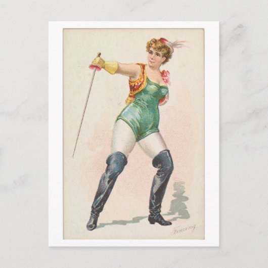 Strong Women Series #24: Fencer Vintag Postkarte (Vorderseite)