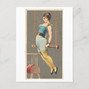 Strong Women Series #33: Gymnast Vintag Postkarte