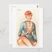 Strong Women Series #35: Drummer Vintag Postkarte (Vorne/Hinten)