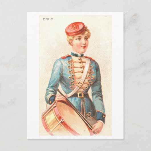 Strong Women Series #35: Drummer Vintag Postkarte (Vorderseite)