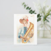 Strong Women Series #36: Tuba Player Vintag Postkarte (Stehend Vorderseite)