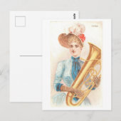 Strong Women Series #36: Tuba Player Vintag Postkarte (Vorne/Hinten)