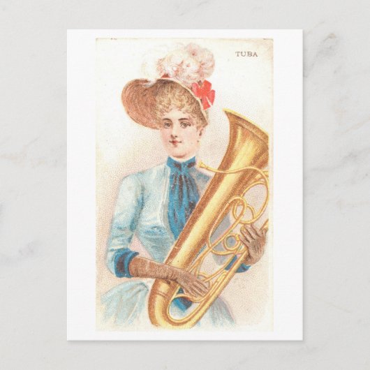 Strong Women Series #36: Tuba Player Vintag Postkarte (Vorderseite)