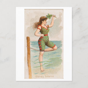 Strong Women Series #38: Swimmer Vintag Postkarte