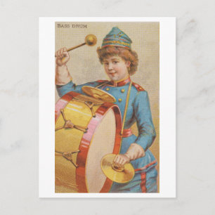Strong Women Series #46: Drummer Vintag Postkarte