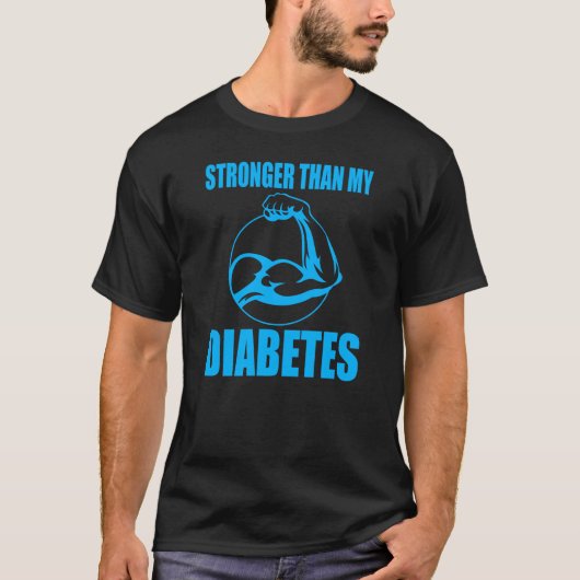 Stronger Than My Diabetes – Motivational Design. T-Shirt (Vorderseite)