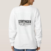 Stronger Than Yesterday – Women’s Motivational Gra Sweatshirt (Rückseite)