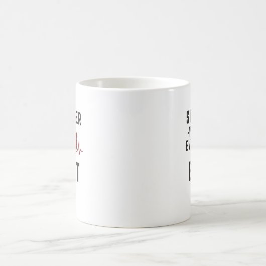 Stronger With Every Beat Heart Coffee Mug Kaffeetasse (Mittel)