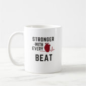Stronger With Every Beat Heart Coffee Mug Kaffeetasse (Links)