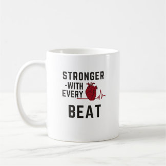 Stronger With Every Beat Heart Coffee Mug Kaffeetasse