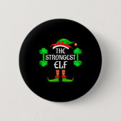 Strongest Elf Matching Family Group Christmas Part Button (Vorderseite)