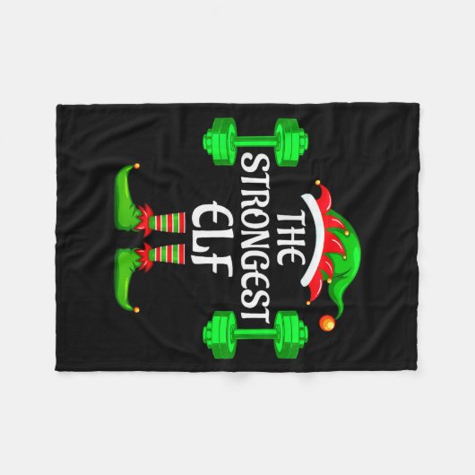 Strongest Elf Matching Family Group Christmas Part Fleecedecke (Vorderseite (Horizontal))