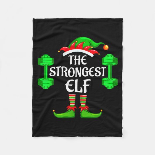Strongest Elf Matching Family Group Christmas Part Fleecedecke (Vorderseite)