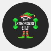 Strongest Elf Matching Family Group Christmas Part Runder Aufkleber (Vorderseite)